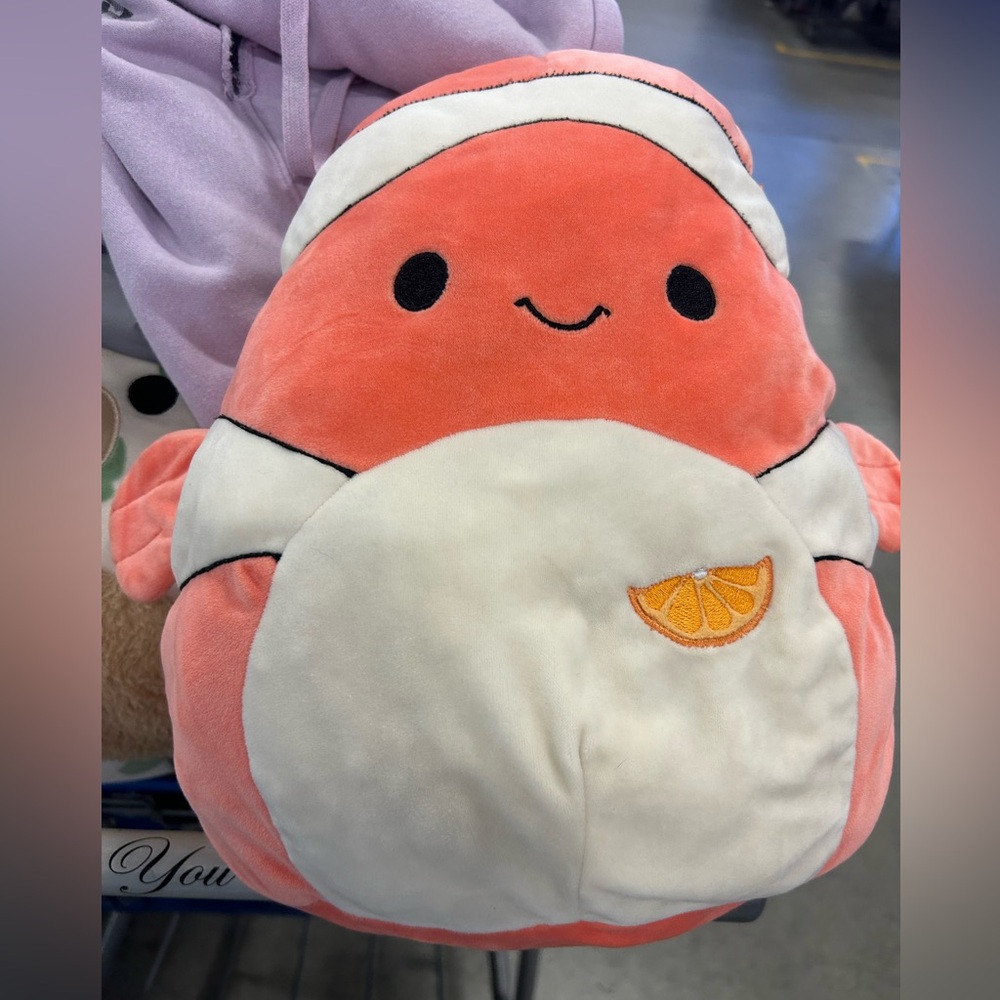 Squishmallow Ricky White Orange Slice Clown Fish Plush Kellytoy Ocean Squad Rare